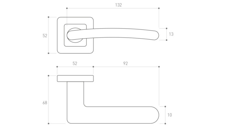 Linea Brushed Nickel/Chrome Door Handle - Image 2