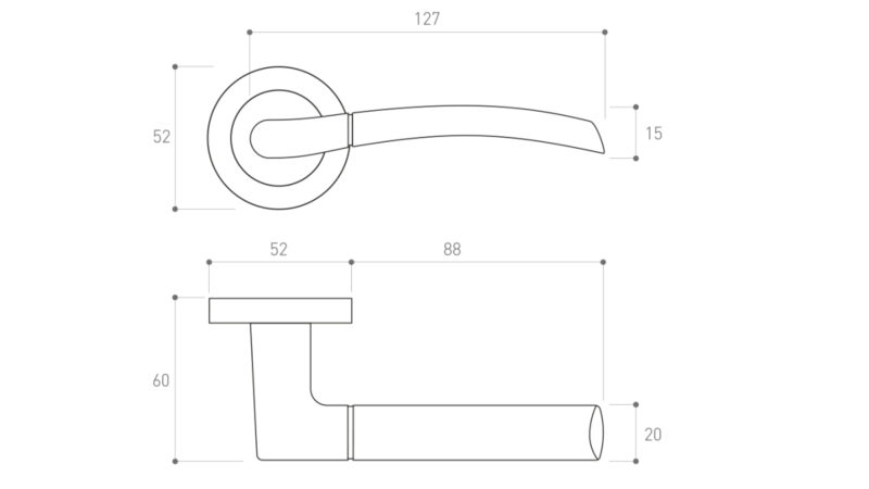 Zorba Chrome/Satin Door Handle - Image 2