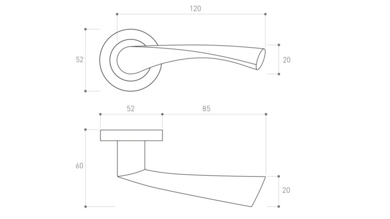 Diana Brushed Nickel Door Handle - Image 2
