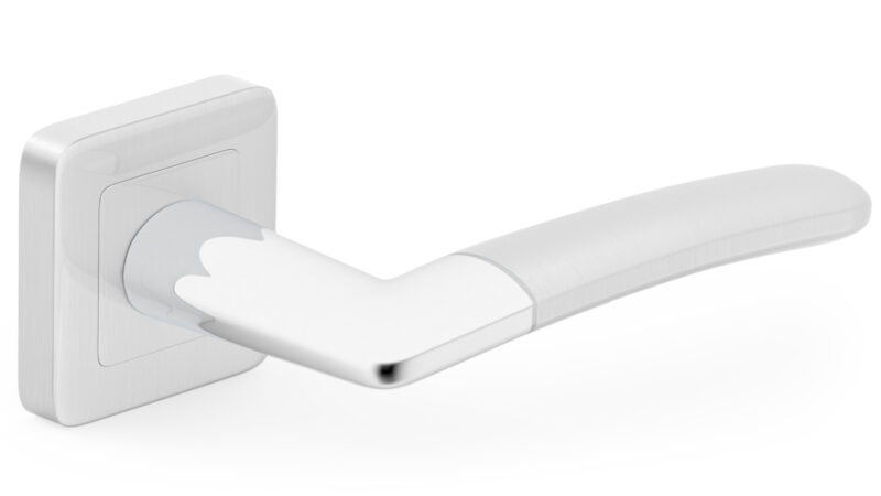 Linea Brushed Nickel/Chrome Door Handle