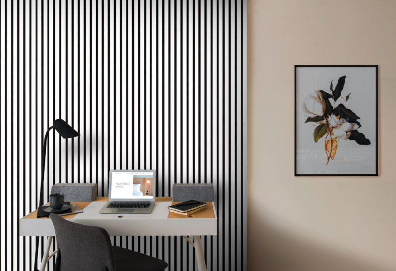 Acoustic White Slat Panels on Black Felt 30x265cm - Image 4