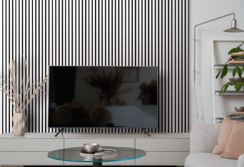 Acoustic White Slat Panels on Black Felt 30x265cm - Image 5