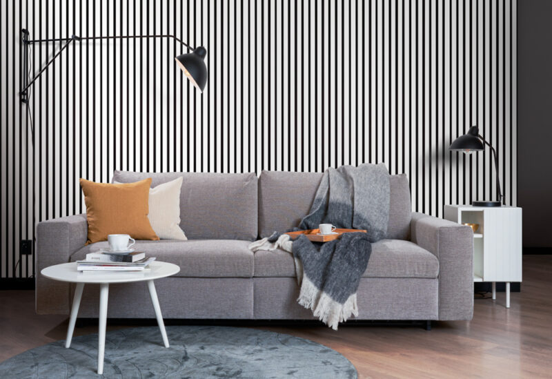 Acoustic White Slat Panels on Black Felt 30x265cm - Image 2