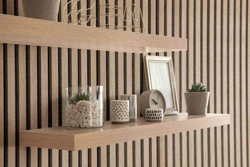 Acoustic Oak Slat PREMIUM Panels on Black Felt 30x265cm - Image 2