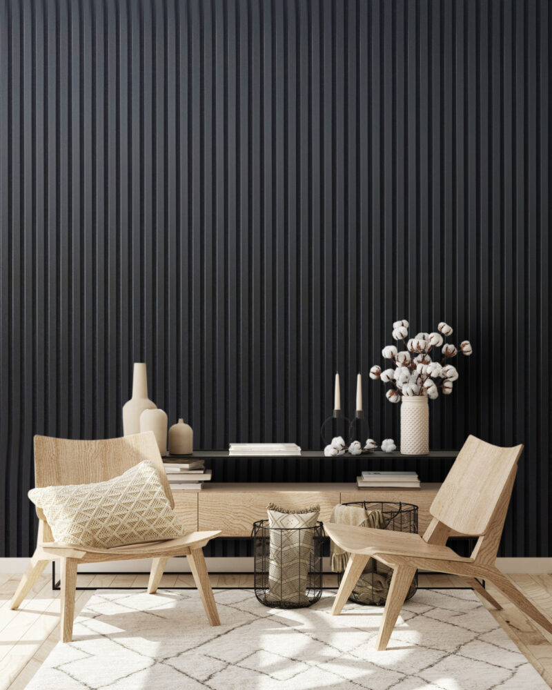 Acoustic Black Slat Panels on Black Felt 30x265cm - Image 4