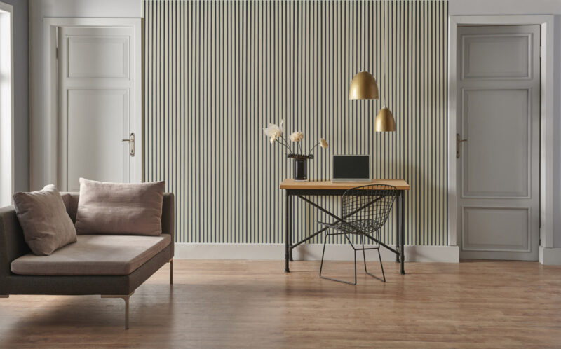 Acoustic Olive Slat Panels on Black Felt 30x265cm - Image 2