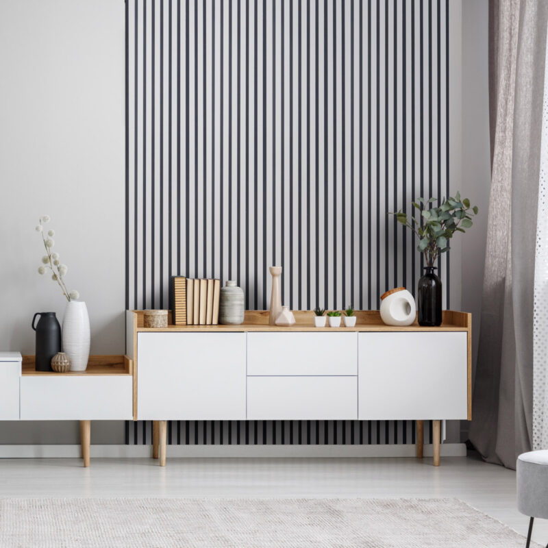 Acoustic Cashmere Slat Panels on Black Felt 30x265cm - Image 4