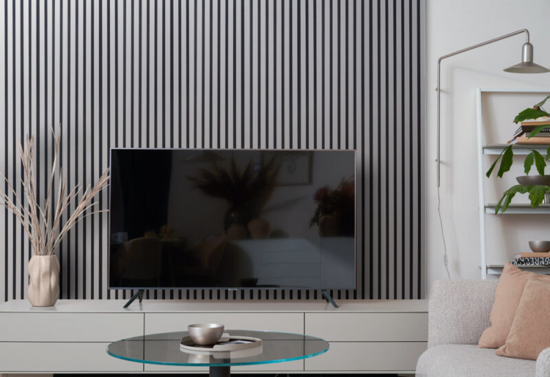 Acoustic Cashmere Slat Panels on Black Felt 30x265cm - Image 2