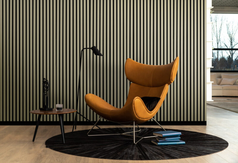 Acoustic Olive Slat Panels on Black Felt 30x265cm - Image 3