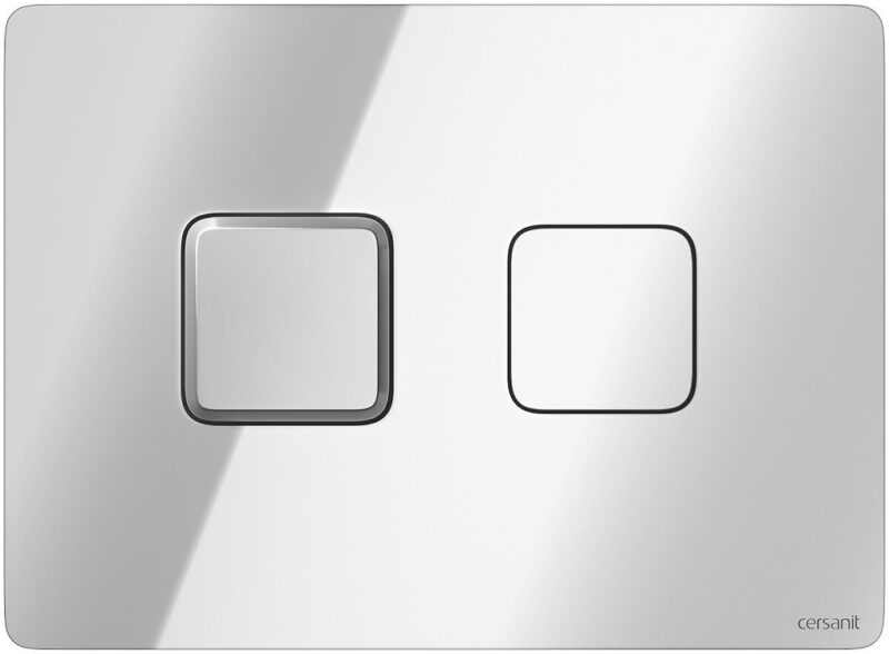 Accento Square Pneumatic Flush Button Chrome Cersanit