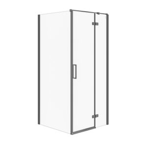 Corner Shower Enclosure Jota (90x90x195) - Right Transparent Glass - Black Cersanit
