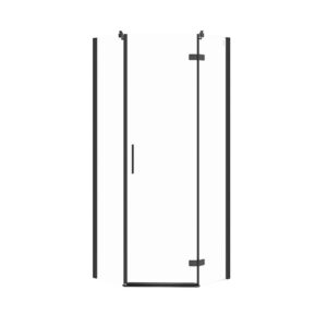 Pentagonal shower enclosure jota 80x80x195 right, black, transparent glass Cersanit
