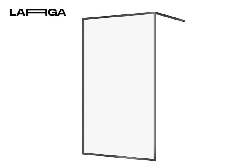 Shower Enclosure Walk-In Larga Black 100X200 Transparent Glass Cersanit