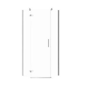 Pentagonal shower enclosure jota 80x80x195 left, chrome, transparent glass Cersanit