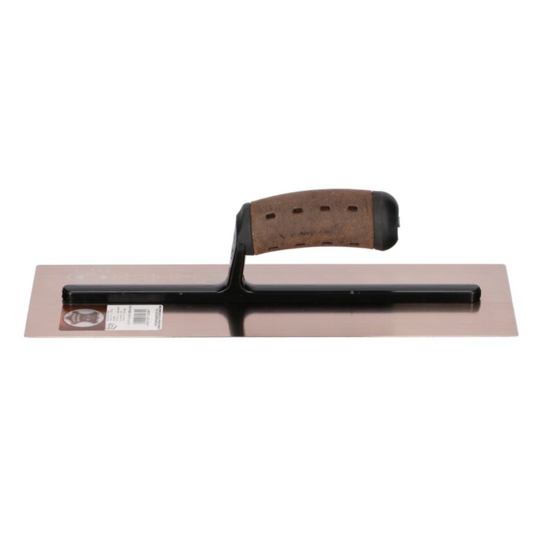 Gold Smooth Finishing Trowel 0.65mm Leather handgrip 120x305 - Image 2