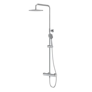 City oval shower column with thermostatic faucet chrome Cersanit