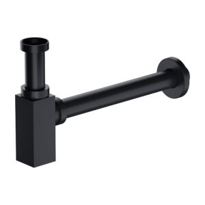 Larga square washbasin siphon black Cersanit