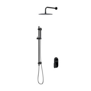 Set b258 crea concealed set with bath-shower faucet black Cersanit