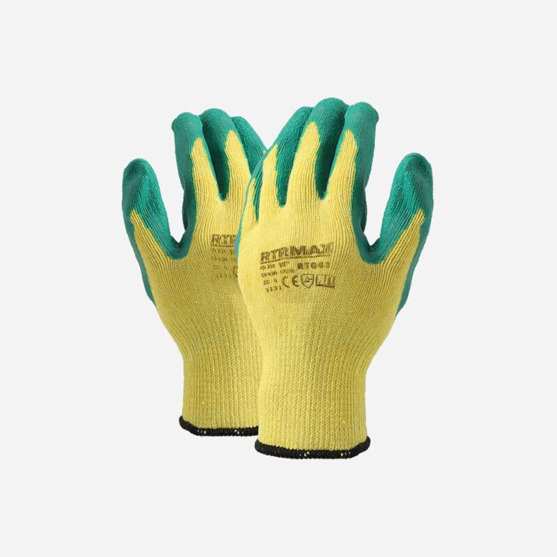 Green Gripper Glove Yellow Liner 10'' ELD412 RTG412
