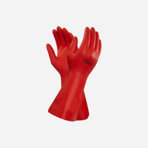 Red Heavy Duty PVC Long Arm Gauntlets RTG93