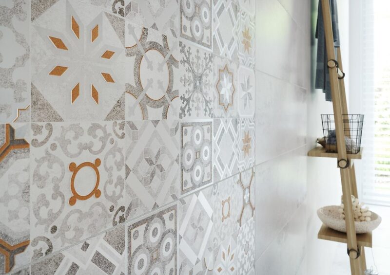 Concrete style inserto patchwork 20x60 Cersanit Tiles - Image 3
