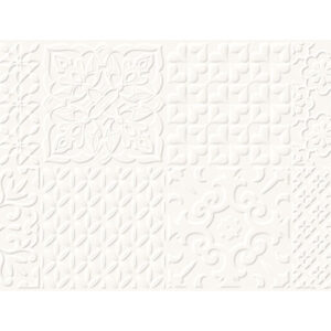 Alterio Wt1012 White Patchwork structure glossy rect 29,8x59,8 Cersanit Tiles
