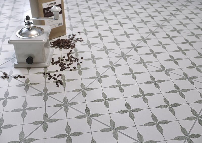 Patchwork concept patchwork clover black pattern 29,8x29,8 Opoczno Tiles - Image 3