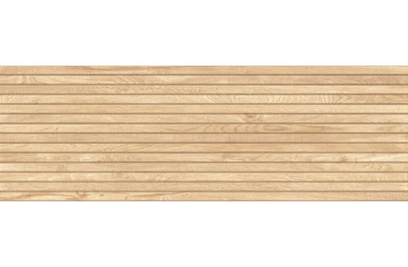 LAMEL Slat Wood Tile light beige matt rectified 39,8x119,8 g1 Cersanit Tiles