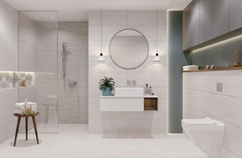 Waterloo light grey glossy 29,7x60 Cersanit Tiles - Image 2