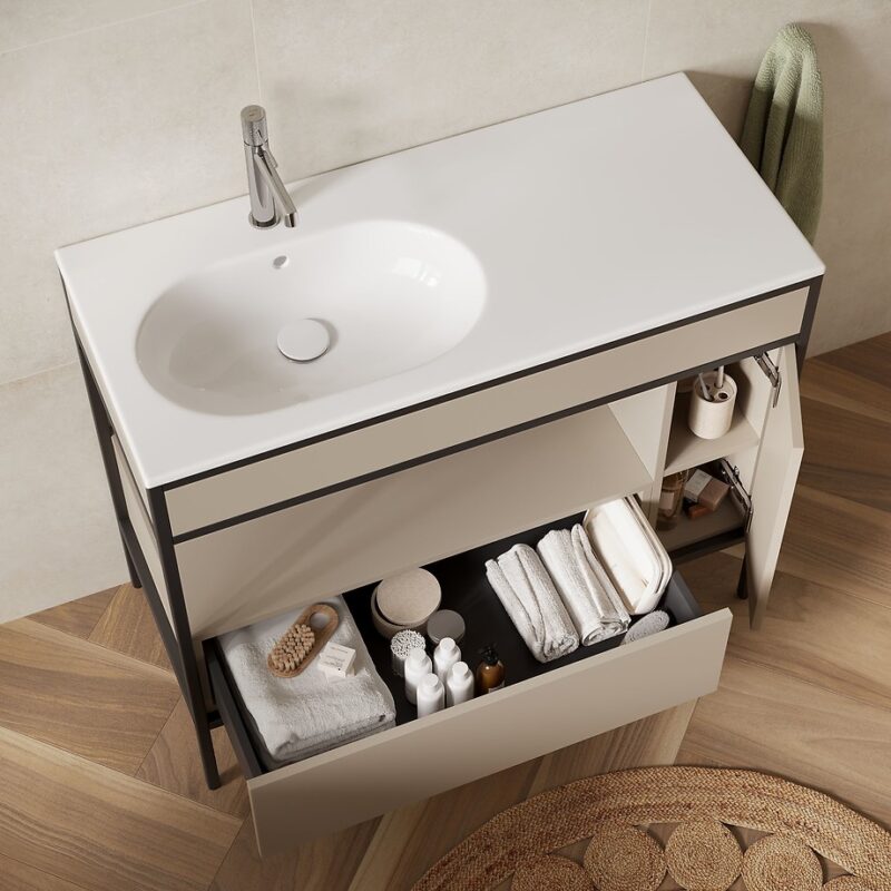 Cabinet with drawer for console zen by cersanit 60 white matt - Image 8