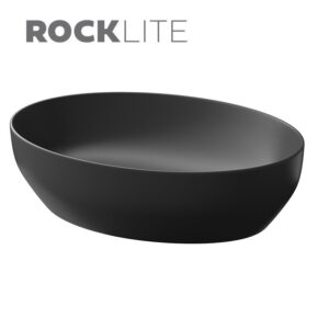 Larga 50×38 countertop washbasin ellipse anthracite matt Cersanit