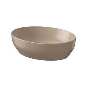 Larga 50×38 countertop washbasin ellipse brown matt Cersanit