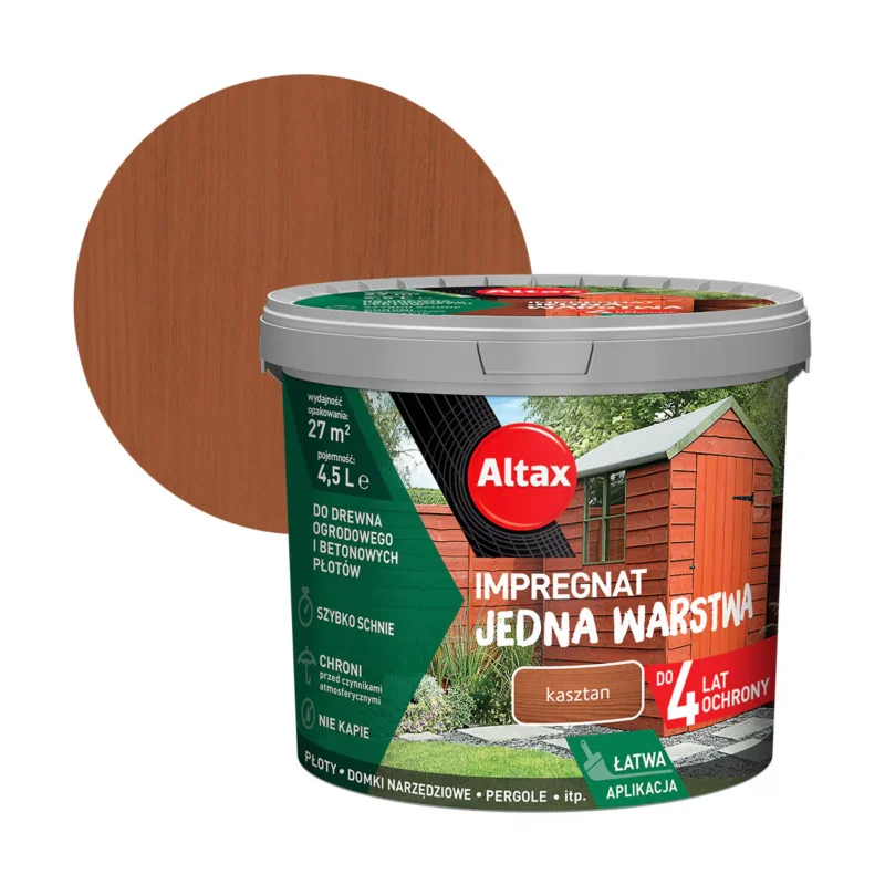 One Coat fence paint Chestnut 4.5l Altax - Image 2