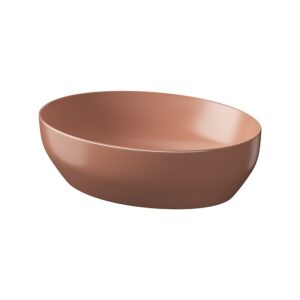 Larga 50×38 countertop washbasin ellipse red brick matt Cersanit