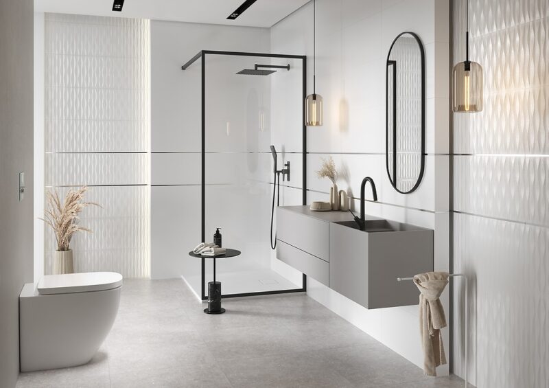 Parmina Ps800 white micro rect 29,8x59,8 g1 Cersanit Tiles - Image 2