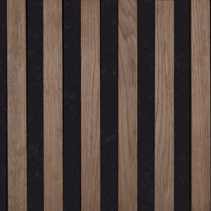 Acoustic Walnut Slat PREMIUM Panels on Black Felt 30x265cm