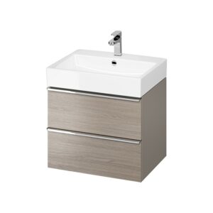 Virgo 60 washbasin cabinet grey with chrome handles