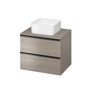 Virgo 60 countertop cabinet grey with black handles
