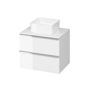 Virgo 60 countertop cabinet white with chrome handles