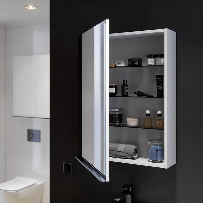 Virgo 60 countertop cabinet white with chrome handles - Image 12