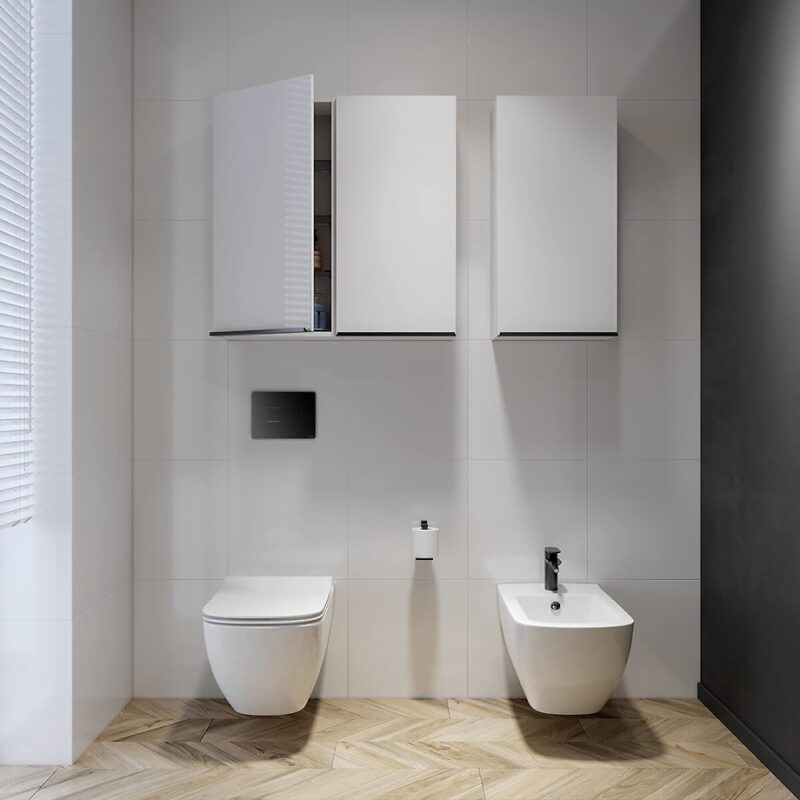 Virgo 60 countertop cabinet white with chrome handles - Image 13