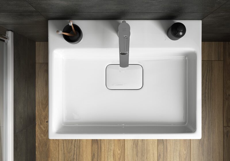 Virgo 60 countertop cabinet white with chrome handles - Image 8