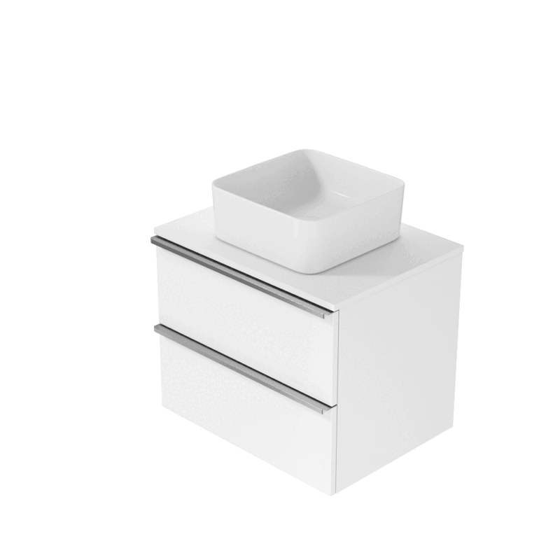 Virgo 60 countertop cabinet white with chrome handles - Image 2