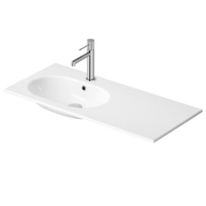 Zen by cersanit 100 washbasin in a counter with top right, white