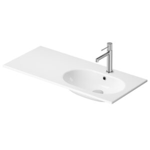 Zen by cersanit 100 washbasin in a counter with top left, white