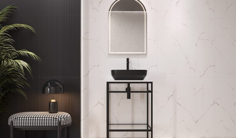 Side calacatta white satin rect 29x89 g1 Cersanit Tiles - Image 7