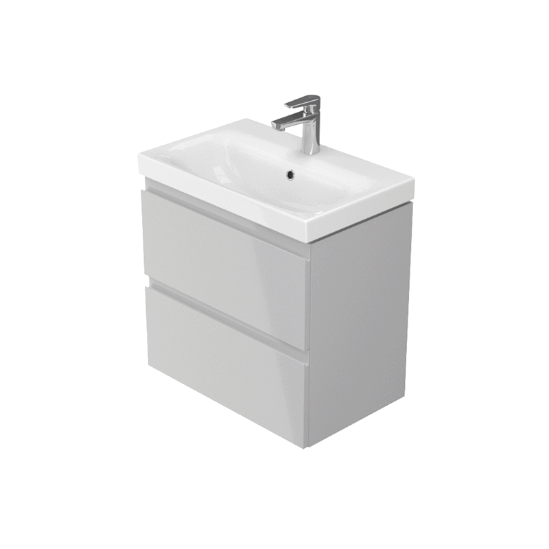 Moduo slim 50 washbasin cabinet grey Cersanit - Image 2