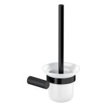 ZEN Toilet brush wall-mounted glass black