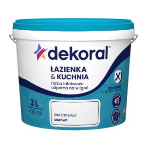 Kitchen & Bathroom White Emulsion Paint 3l  Dekoral