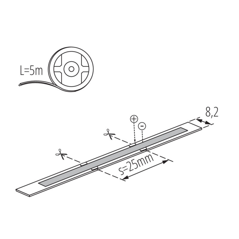 LCOB 8W/m I P65 NW 12V COB LED 5m Strip 6000K - Image 2